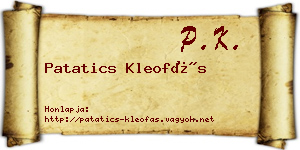 Patatics Kleofás névjegykártya